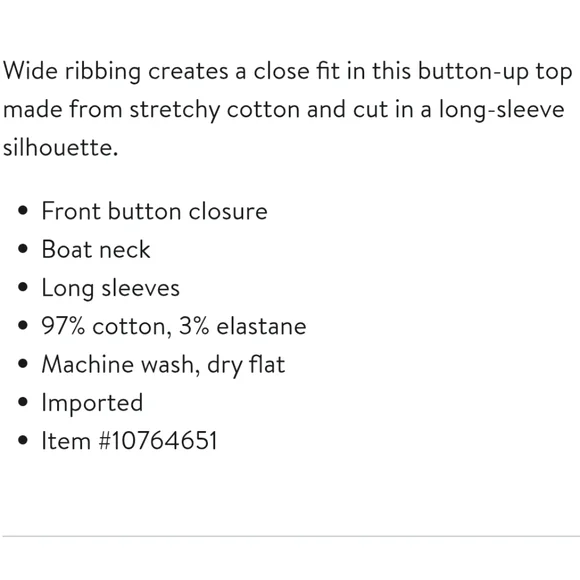 Free People NWOT Tilly Rib Long Sleeve Button Up Top in Navy sz SML & XS - Picture 12 of 14